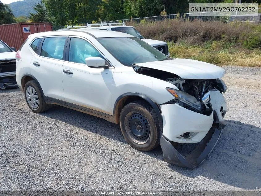 2016 Nissan Rogue S/Sl/Sv VIN: 5N1AT2MV2GC762232 Lot: 40301532