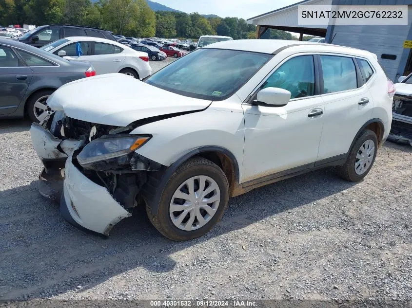 2016 Nissan Rogue S/Sl/Sv VIN: 5N1AT2MV2GC762232 Lot: 40301532