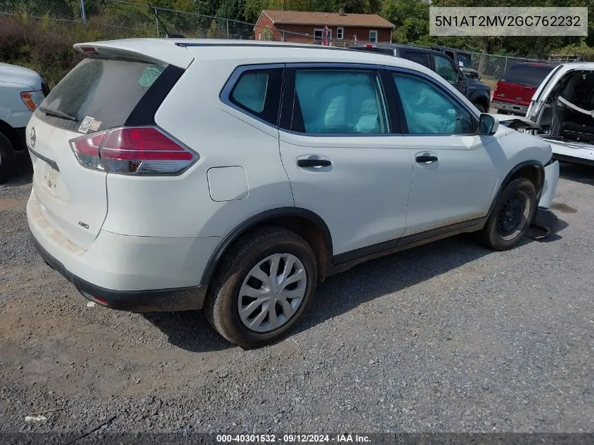 5N1AT2MV2GC762232 2016 Nissan Rogue S/Sl/Sv