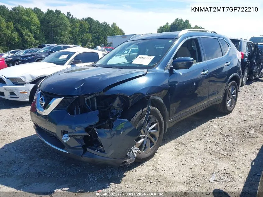 2016 Nissan Rogue Sl VIN: KNMAT2MT7GP722210 Lot: 40302277