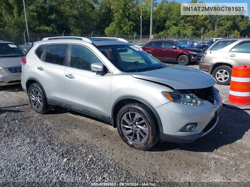 2016 Nissan Rogue S/Sl/Sv VIN: 5N1AT2MV8GC781531 Lot: 40306983