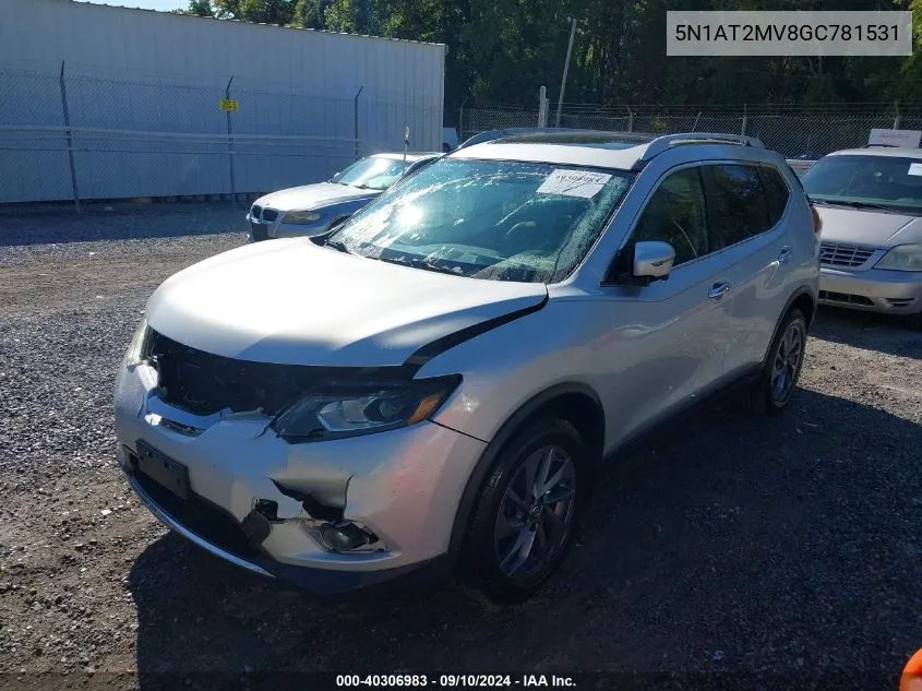 2016 Nissan Rogue S/Sl/Sv VIN: 5N1AT2MV8GC781531 Lot: 40306983