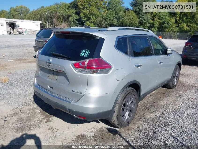 2016 Nissan Rogue S/Sl/Sv VIN: 5N1AT2MV8GC781531 Lot: 40306983