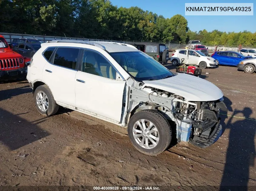 2016 Nissan Rogue S/Sl/Sv VIN: KNMAT2MT9GP649325 Lot: 40309028