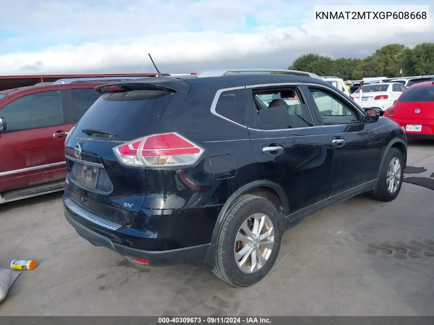 2016 Nissan Rogue S/Sl/Sv VIN: KNMAT2MTXGP608668 Lot: 40309673