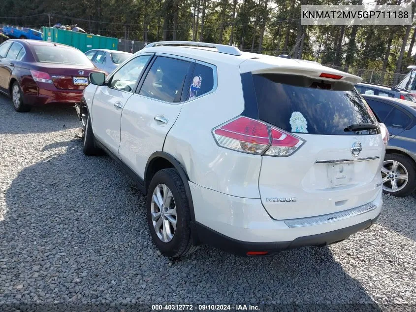 2016 Nissan Rogue Sv VIN: KNMAT2MV5GP711188 Lot: 40312772