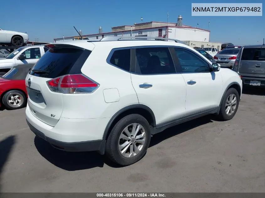 2016 Nissan Rogue Sv VIN: KNMAT2MTXGP679482 Lot: 40315106