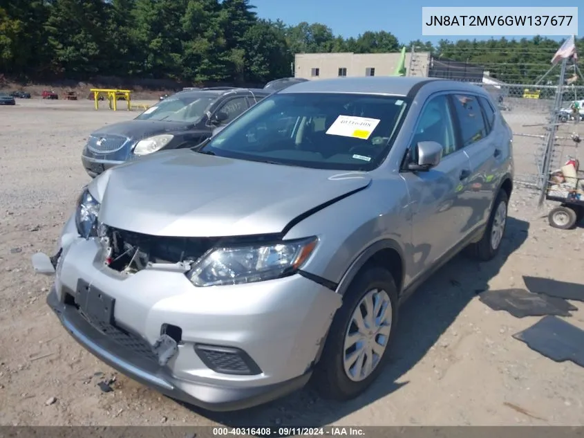 2016 Nissan Rogue S VIN: JN8AT2MV6GW137677 Lot: 40316408