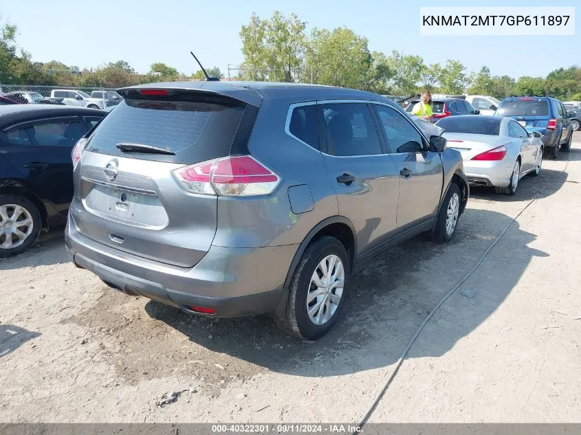 KNMAT2MT7GP611897 2016 Nissan Rogue S/Sl/Sv