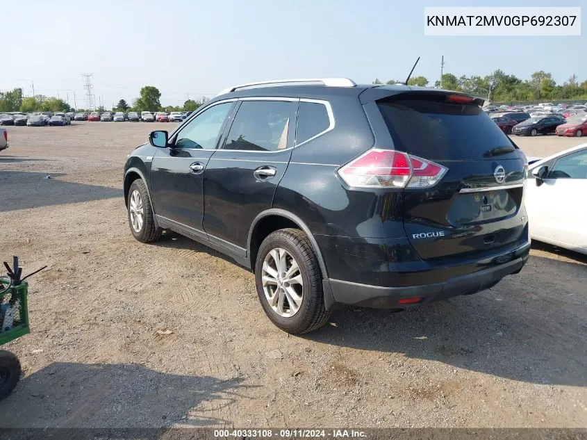 KNMAT2MV0GP692307 2016 Nissan Rogue Sv