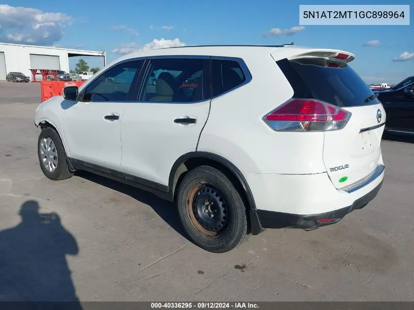 2016 Nissan Rogue S VIN: 5N1AT2MT1GC898964 Lot: 40336295