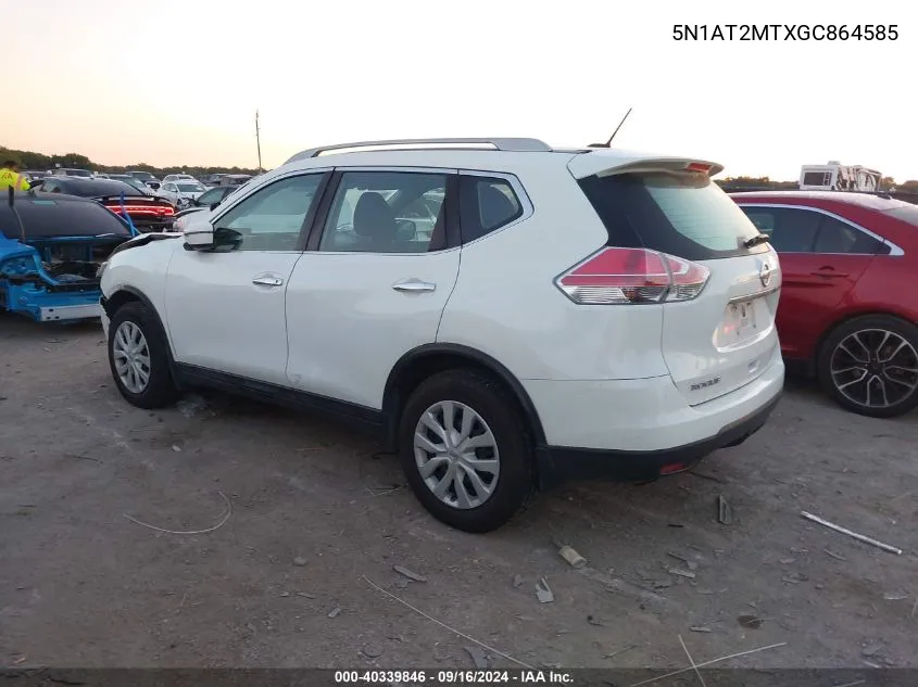 2016 Nissan Rogue S/Sl/Sv VIN: 5N1AT2MTXGC864585 Lot: 40339846