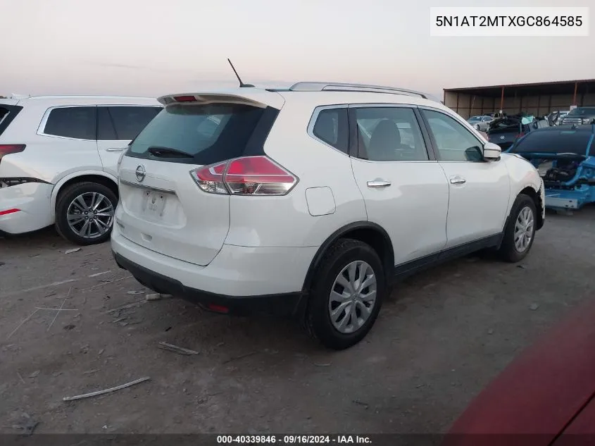 5N1AT2MTXGC864585 2016 Nissan Rogue S/Sl/Sv