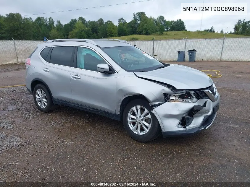 2016 Nissan Rogue Sv VIN: 5N1AT2MT9GC898968 Lot: 40346282