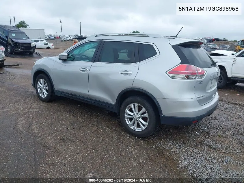 2016 Nissan Rogue Sv VIN: 5N1AT2MT9GC898968 Lot: 40346282