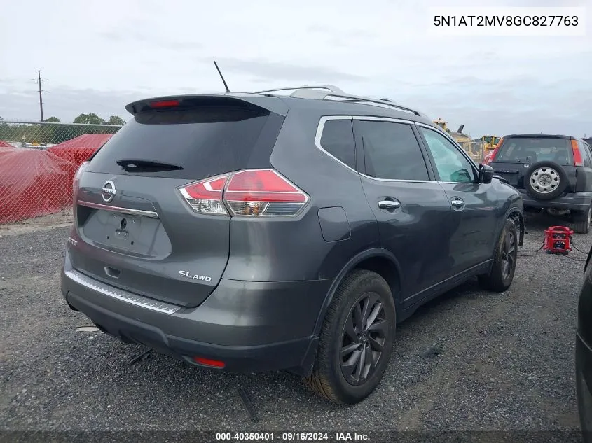 2016 Nissan Rogue S/Sl/Sv VIN: 5N1AT2MV8GC827763 Lot: 40350401