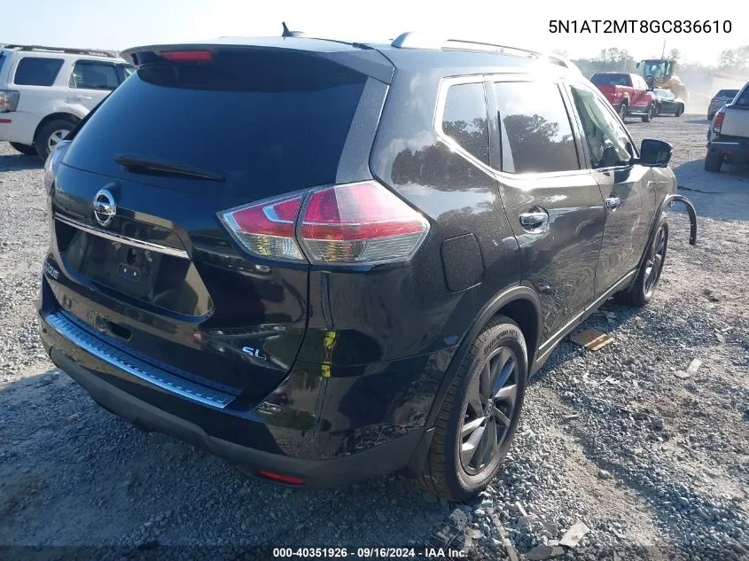 2016 Nissan Rogue S/Sl/Sv VIN: 5N1AT2MT8GC836610 Lot: 40351926