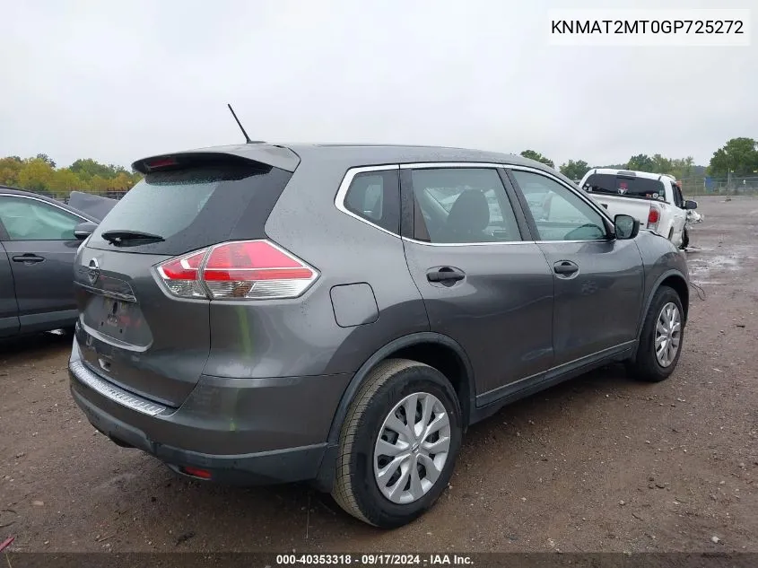 KNMAT2MT0GP725272 2016 Nissan Rogue S/Sl/Sv