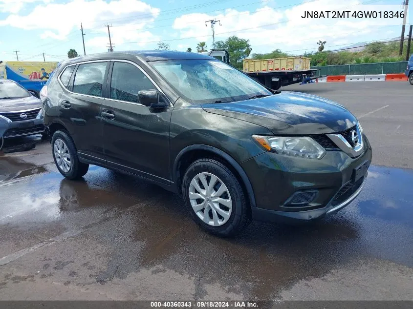 2016 Nissan Rogue S VIN: JN8AT2MT4GW018346 Lot: 40360343