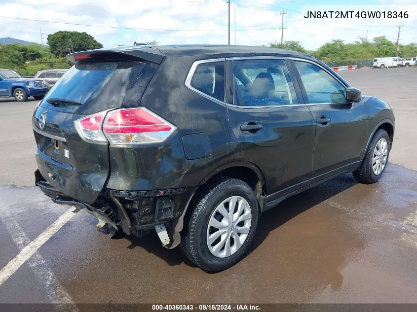 2016 Nissan Rogue S VIN: JN8AT2MT4GW018346 Lot: 40360343