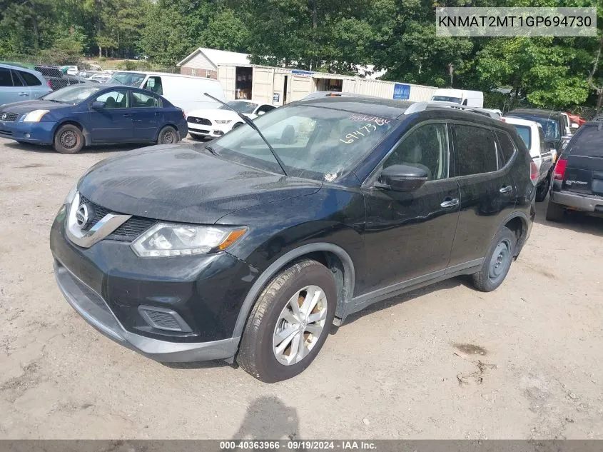 2016 Nissan Rogue Sv VIN: KNMAT2MT1GP694730 Lot: 40363966