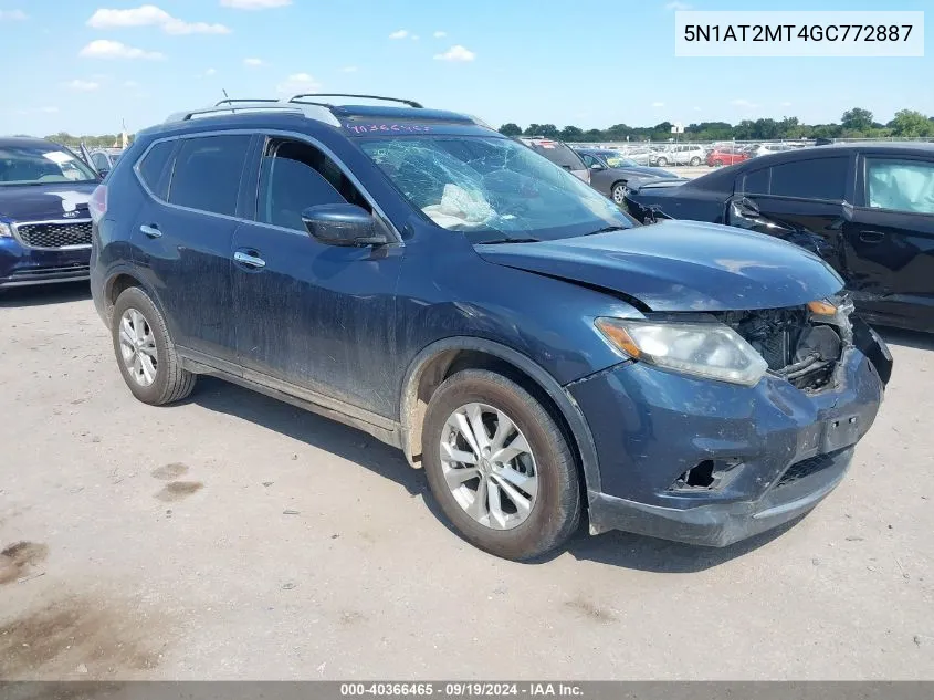 2016 Nissan Rogue Sv VIN: 5N1AT2MT4GC772887 Lot: 40366465