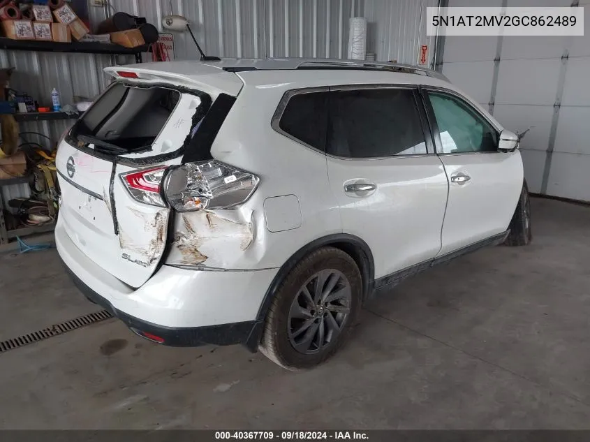 2016 Nissan Rogue Sl VIN: 5N1AT2MV2GC862489 Lot: 40367709