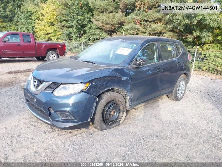 2016 Nissan Rogue S/Sl/Sv VIN: JN8AT2MV4GW144501 Lot: 40368266