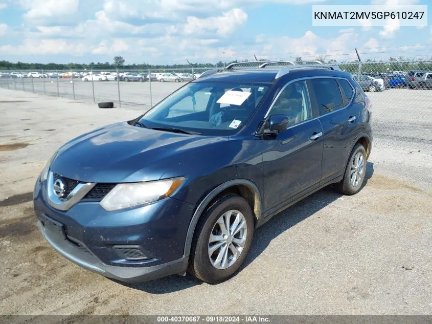 KNMAT2MV5GP610247 2016 Nissan Rogue Sv