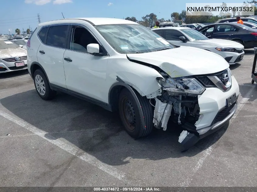 2016 Nissan Rogue S VIN: KNMAT2MTXGP613532 Lot: 40374672