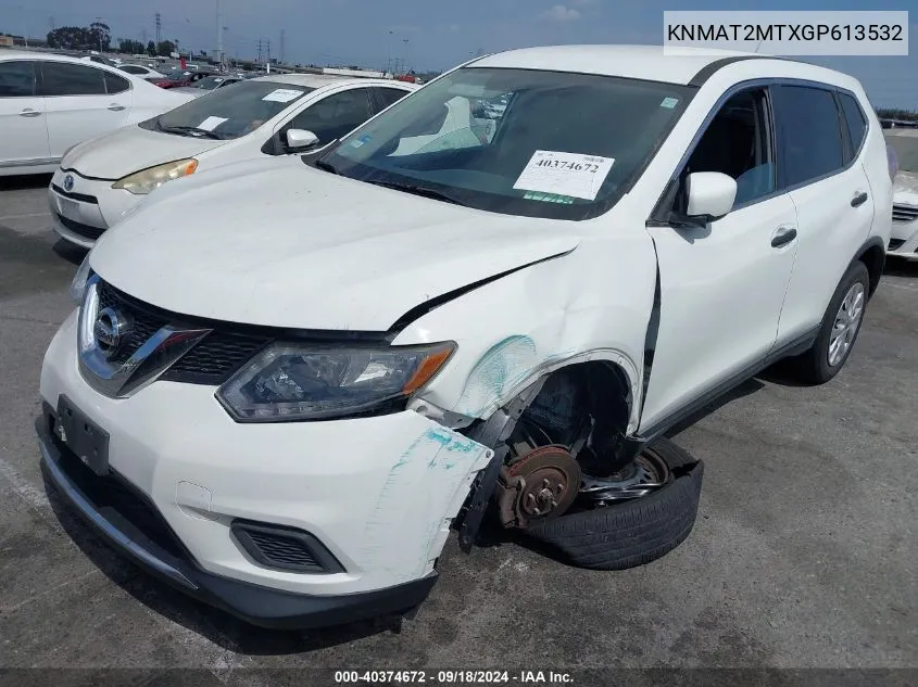 2016 Nissan Rogue S VIN: KNMAT2MTXGP613532 Lot: 40374672