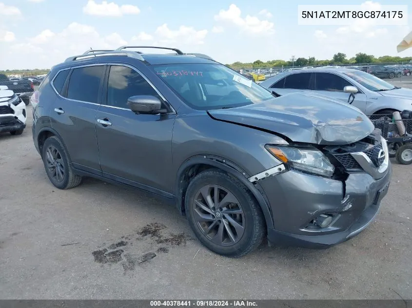 2016 Nissan Rogue Sl VIN: 5N1AT2MT8GC874175 Lot: 40378441