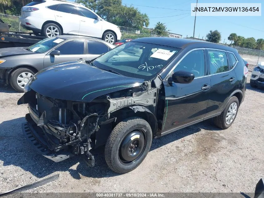 2016 Nissan Rogue S/Sl/Sv VIN: JN8AT2MV3GW136454 Lot: 40381737