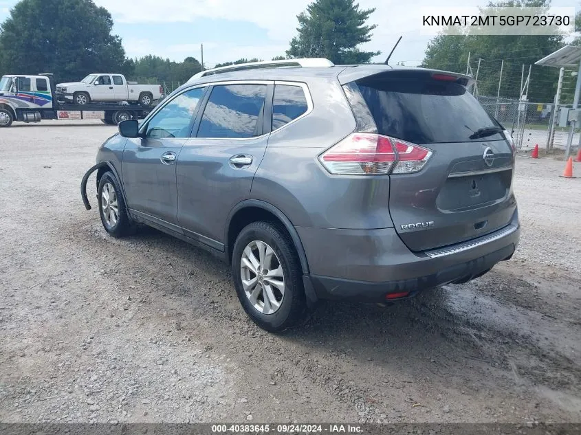 2016 Nissan Rogue Sv VIN: KNMAT2MT5GP723730 Lot: 40383645