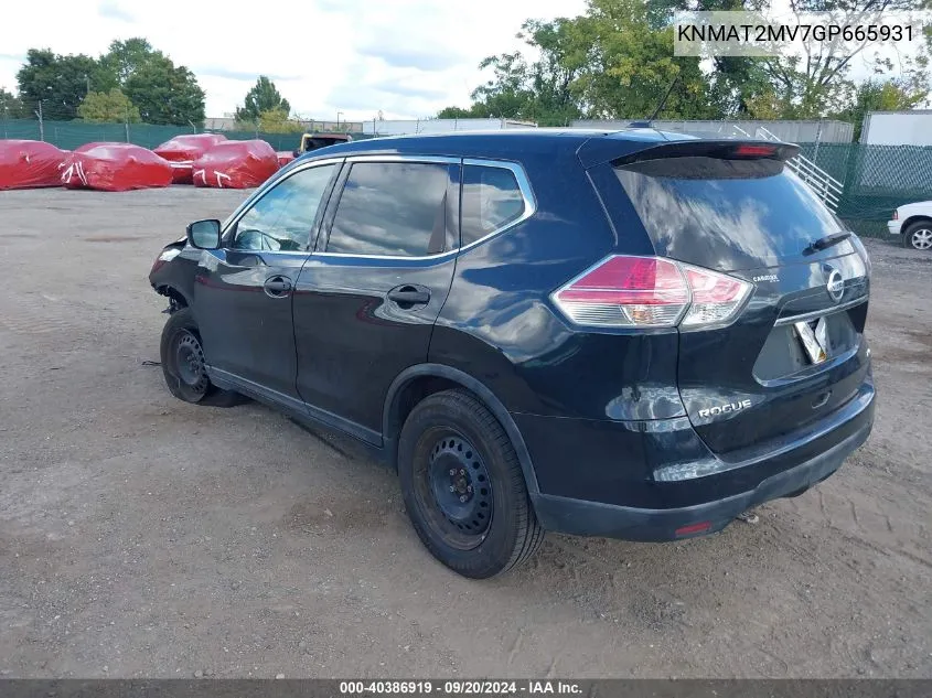 KNMAT2MV7GP665931 2016 Nissan Rogue S/Sl/Sv