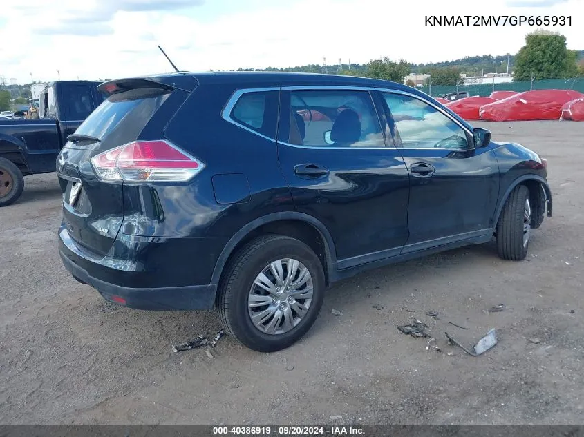 KNMAT2MV7GP665931 2016 Nissan Rogue S/Sl/Sv