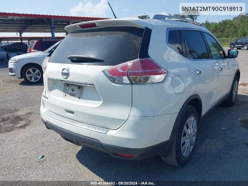 2016 Nissan Rogue S VIN: 5N1AT2MT9GC918913 Lot: 40388482