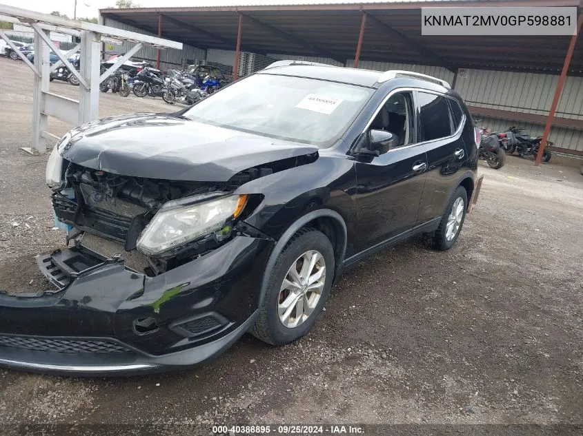 KNMAT2MV0GP598881 2016 Nissan Rogue Sv