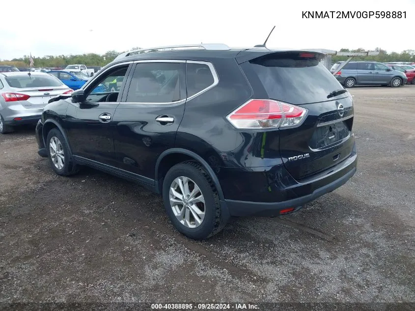 KNMAT2MV0GP598881 2016 Nissan Rogue Sv