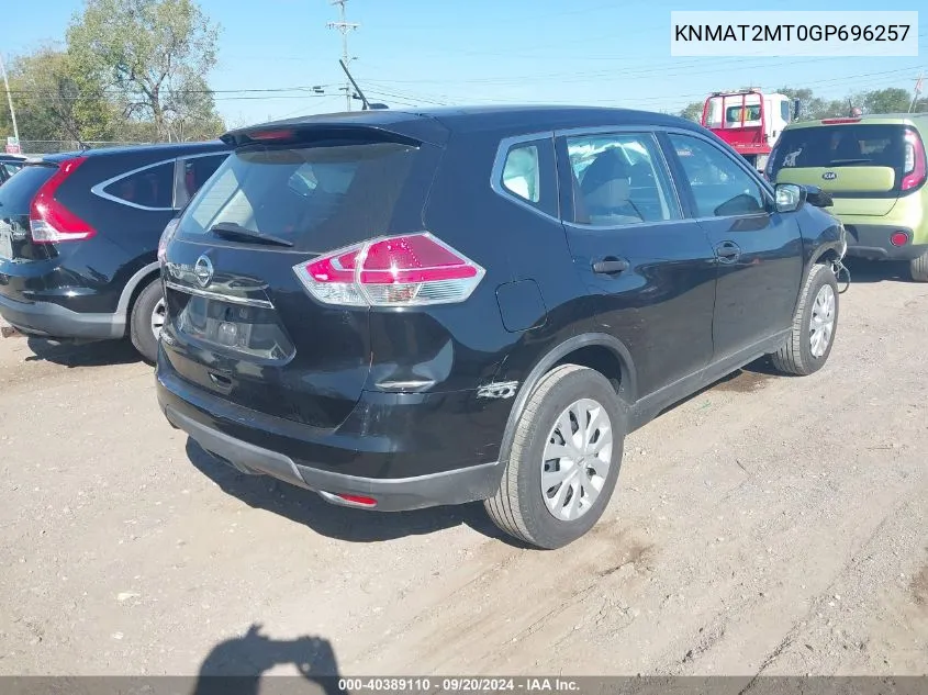 2016 Nissan Rogue S/Sl/Sv VIN: KNMAT2MT0GP696257 Lot: 40389110