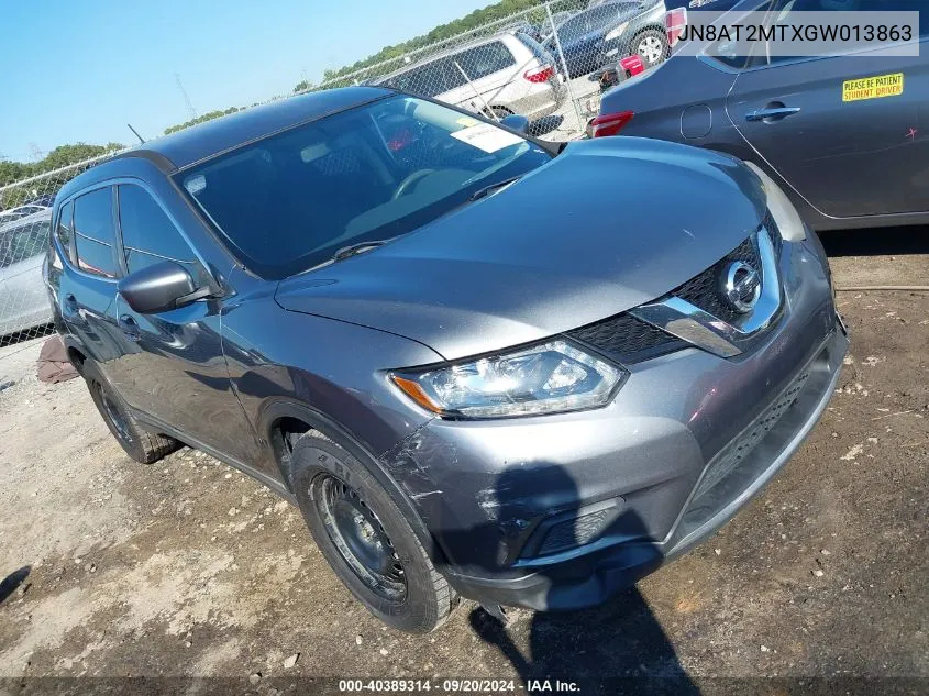 2016 Nissan Rogue S VIN: JN8AT2MTXGW013863 Lot: 40389314