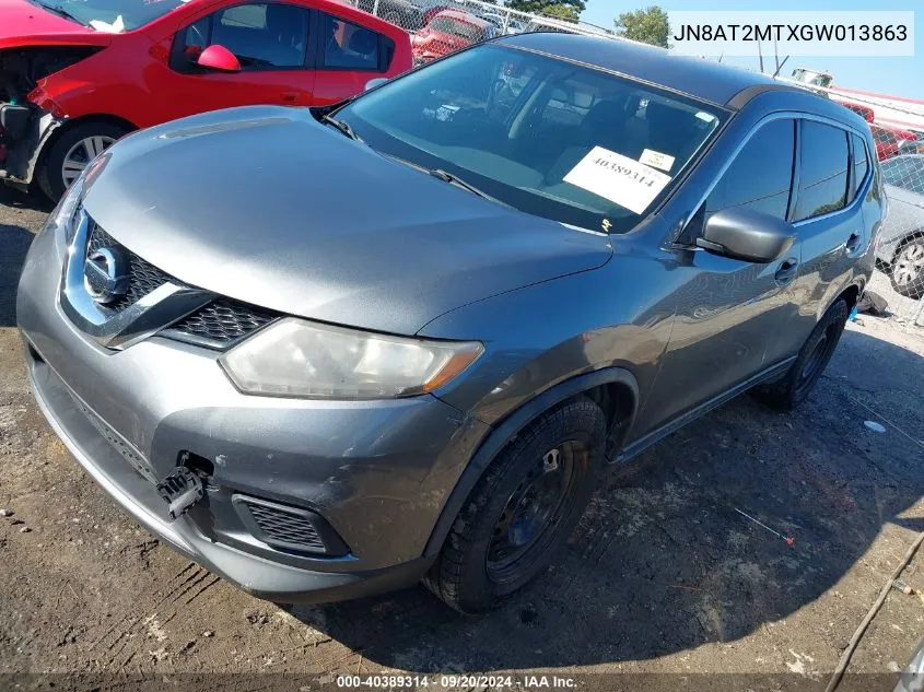 2016 Nissan Rogue S VIN: JN8AT2MTXGW013863 Lot: 40389314