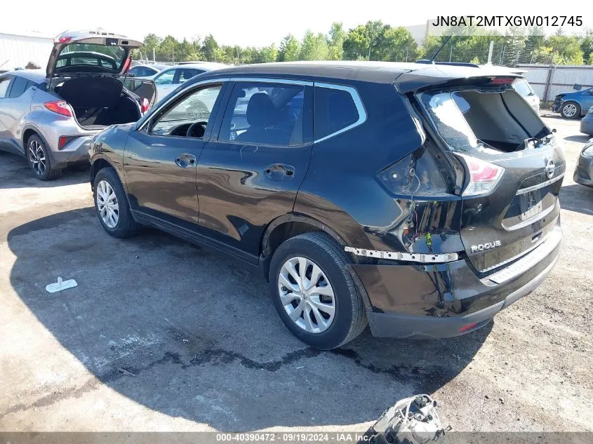 JN8AT2MTXGW012745 2016 Nissan Rogue S