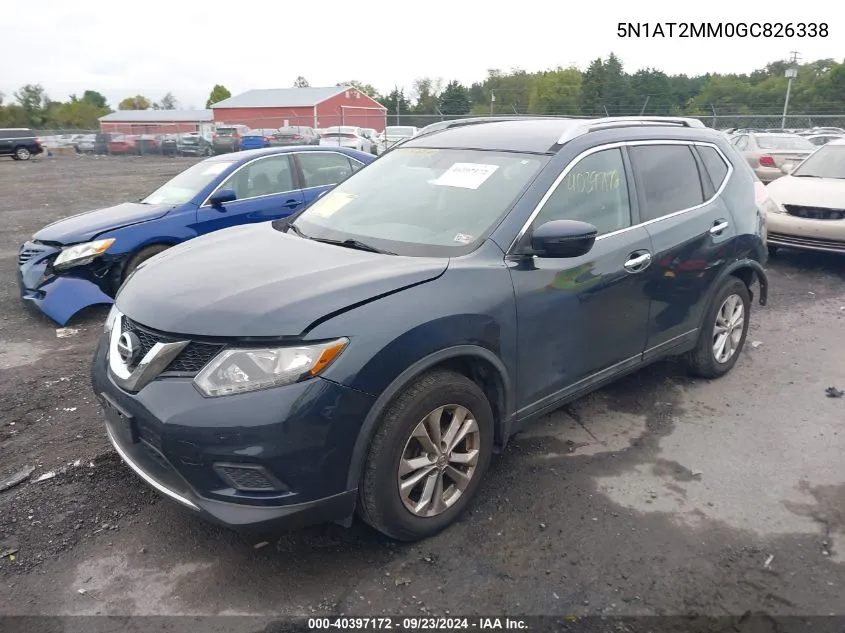 2016 Nissan Rogue Sv VIN: 5N1AT2MM0GC826338 Lot: 40397172