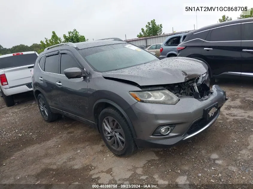 2016 Nissan Rogue S/Sl/Sv VIN: 5N1AT2MV1GC868705 Lot: 40398758