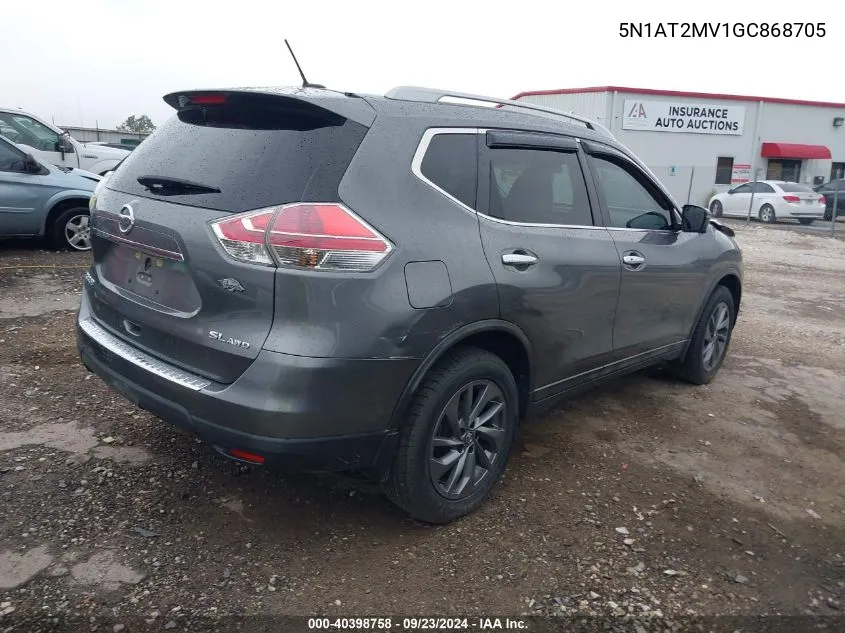 5N1AT2MV1GC868705 2016 Nissan Rogue S/Sl/Sv