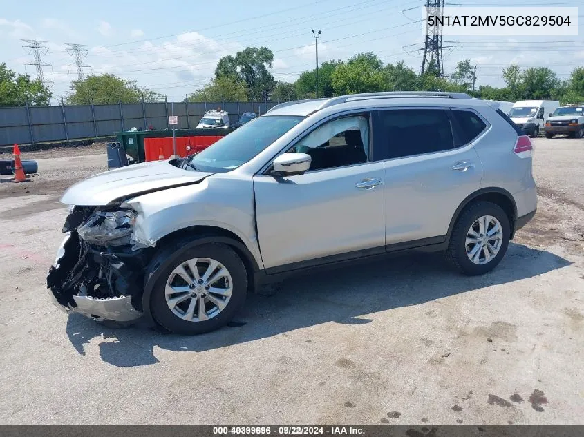 2016 Nissan Rogue Sv VIN: 5N1AT2MV5GC829504 Lot: 40399696