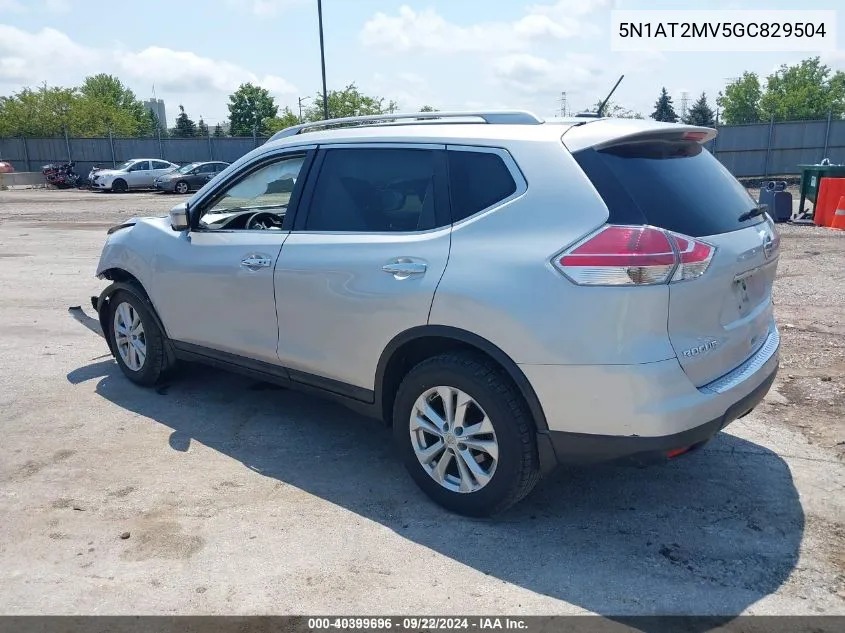 2016 Nissan Rogue Sv VIN: 5N1AT2MV5GC829504 Lot: 40399696