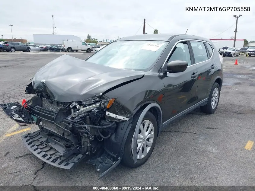 2016 Nissan Rogue S VIN: KNMAT2MT6GP705558 Lot: 40400360