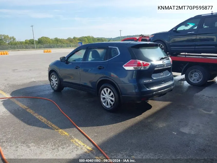 2016 Nissan Rogue S VIN: KNMAT2MT7GP595877 Lot: 40401593